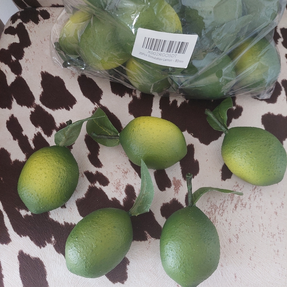 20 Fake Artificial Limes with Leaves and Stem discount ship ends soon